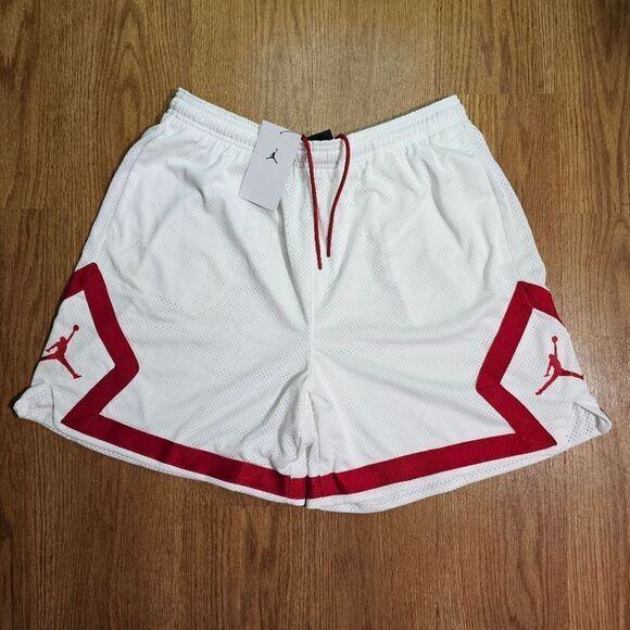 Jordan Heritage Diamond Basketball Shorts White Red DO5032-100 Women's Large L - Picture 11 of 15